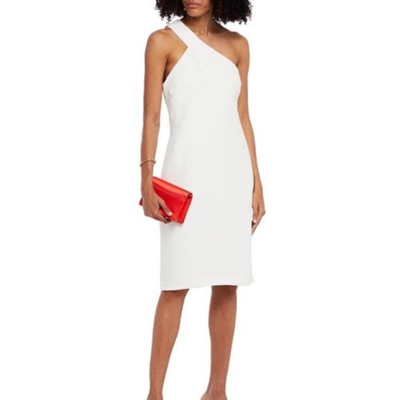 Halston Heritage Dresses & Skirts - Halston White Nell One-shoulder Formal Summer Wedding Dress Cocktail